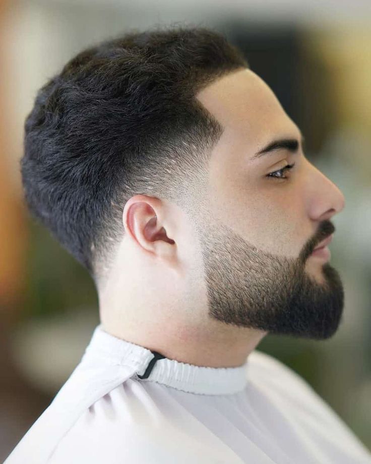 Men's blow out hairstyle with drop fade
